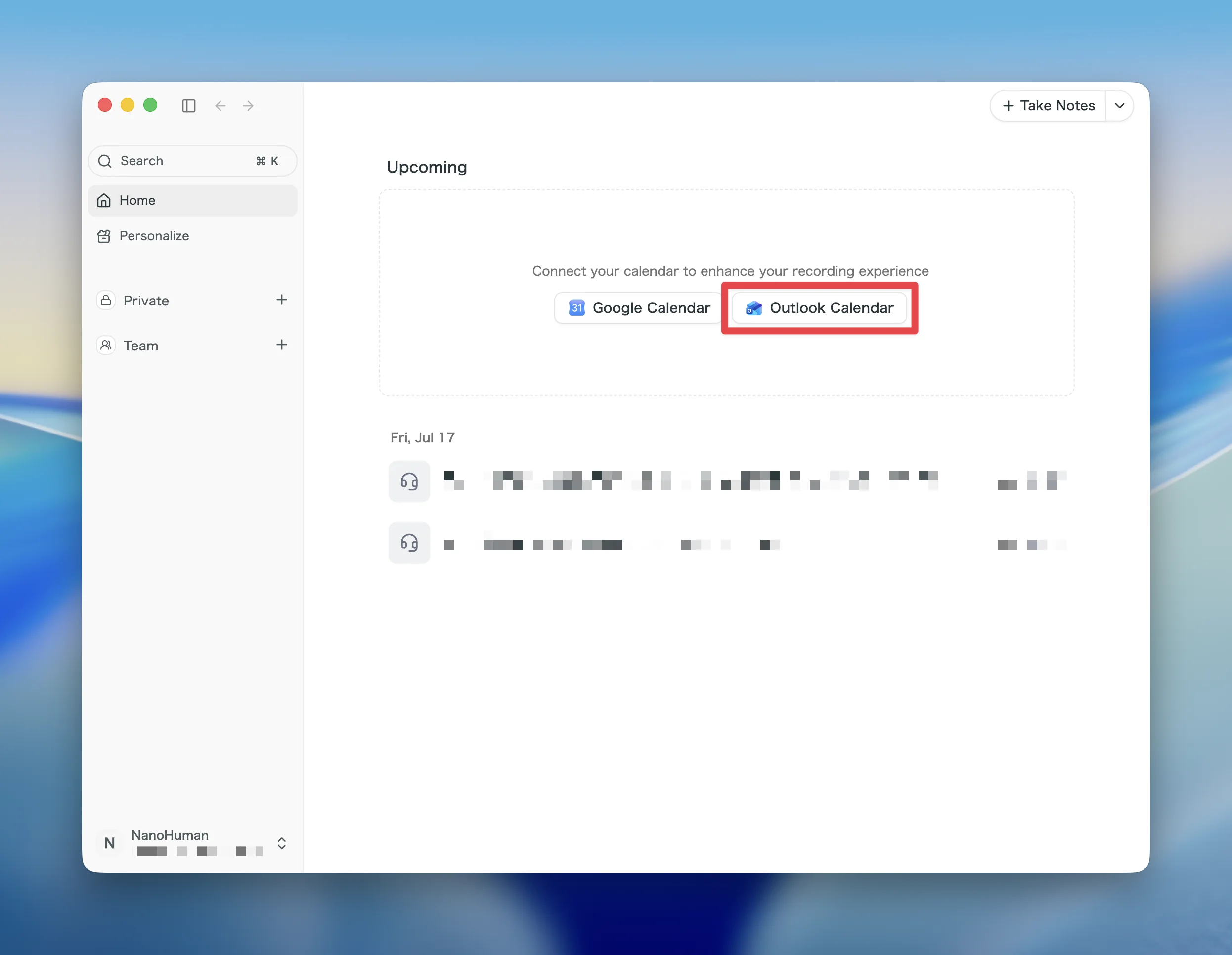 Integración con Outlook Calendar