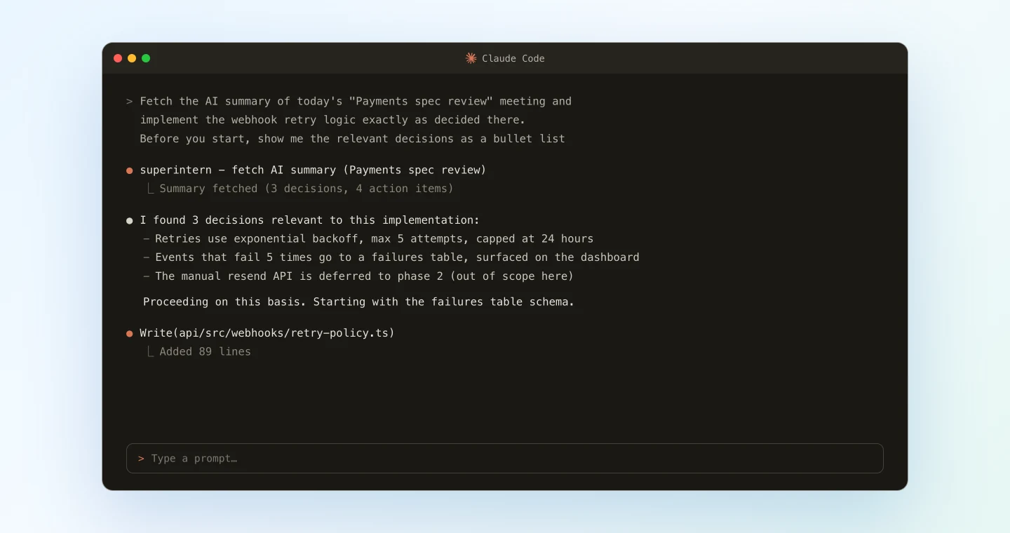 Claude Code implementing against the spec review summary