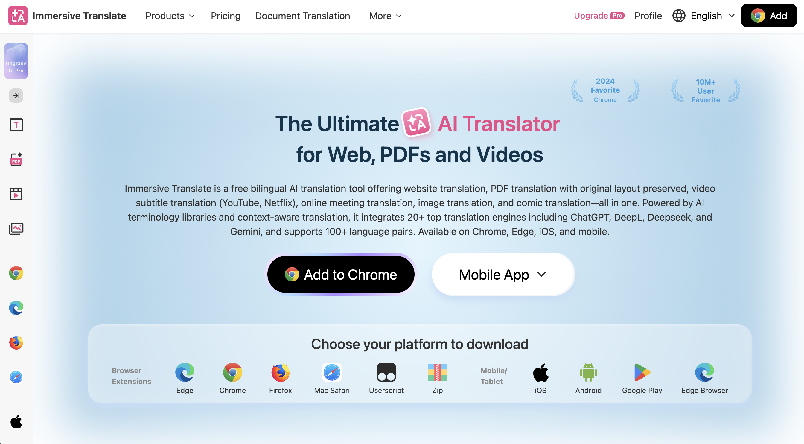 Visualización de subtítulos bilingües de Immersive Translate