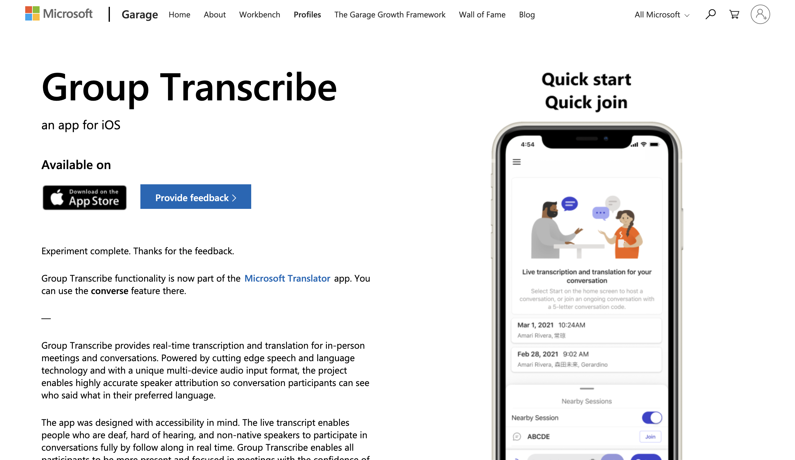 Microsoft Group Transcribe