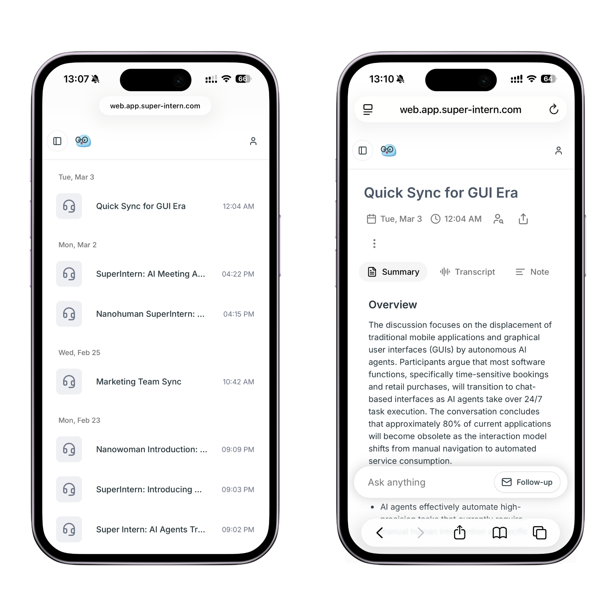Web App Meeting Pages